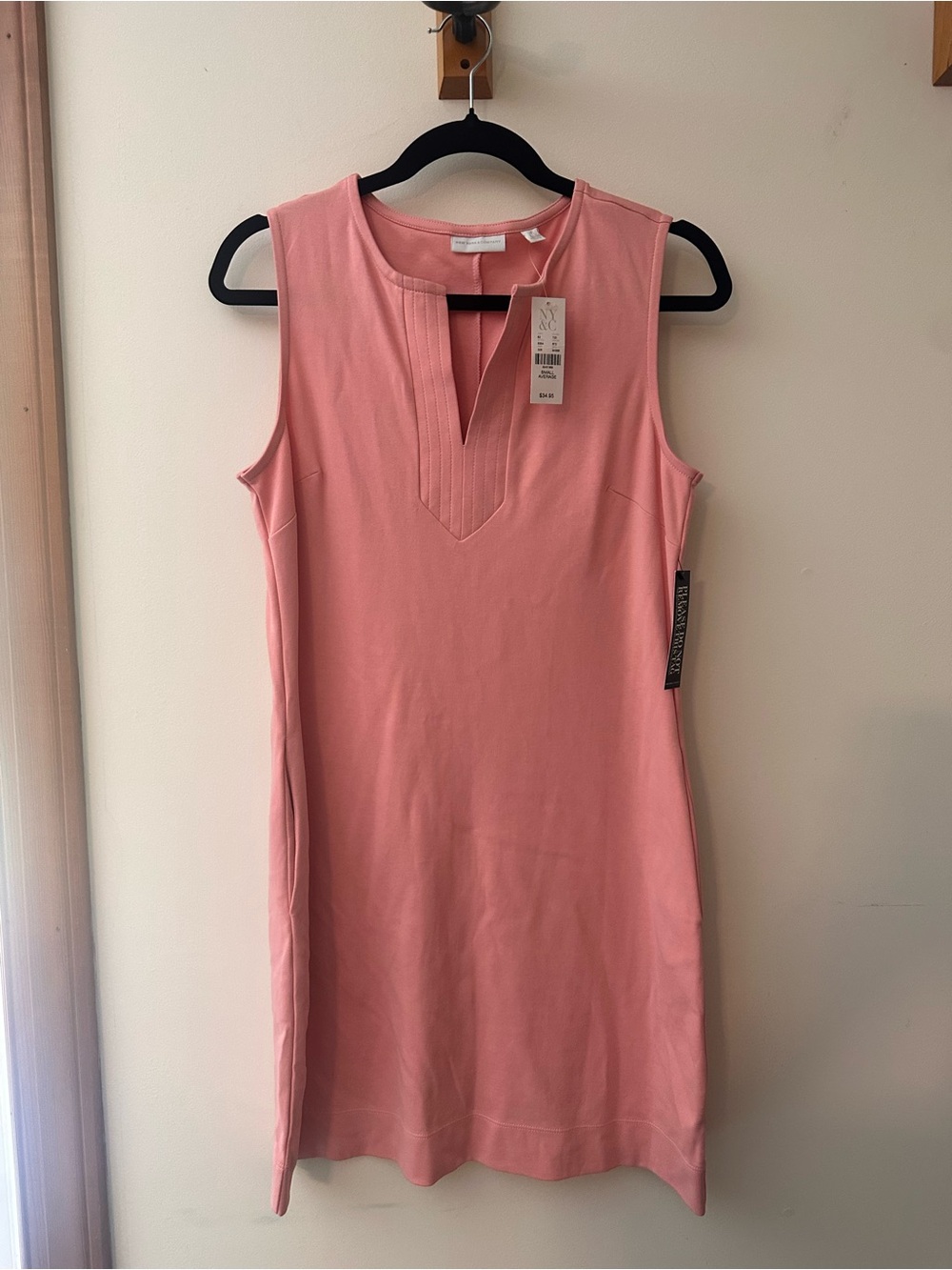 New York & Company Pink Sleeveless Shift Dress